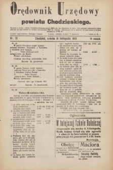 Orędownik Urzędowy powiatu Chodzieskiego. R.70, nr 73 (10 listopada 1923)