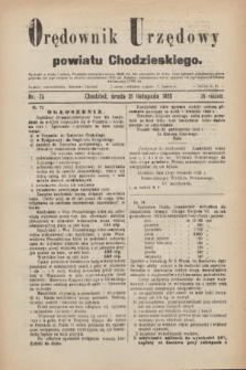 Orędownik Urzędowy powiatu Chodzieskiego. R.70, nr 75 (21 listopada 1923)