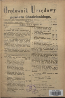 Orędownik Urzędowy powiatu Chodzieskiego. R.71, nr 1 (2 stycznia 1924)