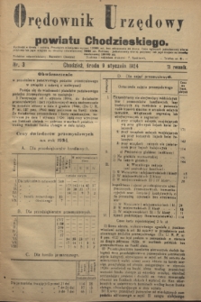 Orędownik Urzędowy powiatu Chodzieskiego. R.71, nr 3 (9 stycznia 1924)
