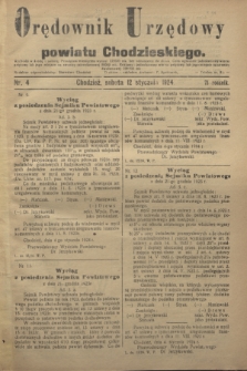 Orędownik Urzędowy powiatu Chodzieskiego. R.71, nr 4 (12 stycznia 1924)
