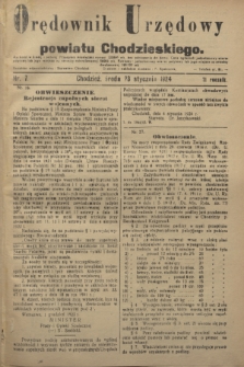 Orędownik Urzędowy powiatu Chodzieskiego. R.71, nr 7 (23 stycznia 1924)