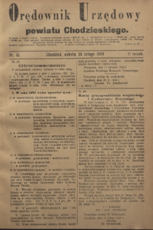 Orędownik Urzędowy powiatu Chodzieskiego. R.71, nr 15 (23 lutego 1924)