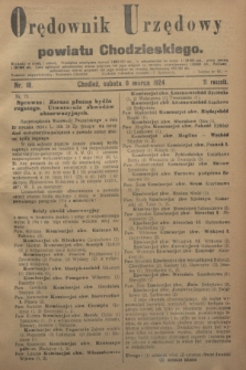 Orędownik Urzędowy powiatu Chodzieskiego. R.71, nr 18 (8 marca 1924)