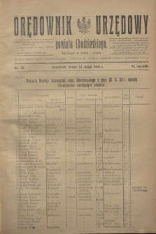 Orędownik Urzędowy powiatu Chodzieskiego. R.71, nr 36 (14 maja 1924)