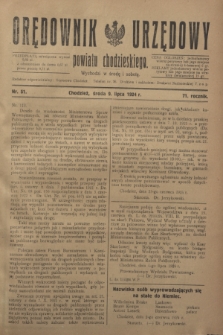 Orędownik Urzędowy powiatu chodzieskiego. R.71, nr 51 (9 lipca 1924)
