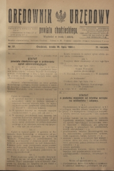Orędownik Urzędowy powiatu chodzieskiego. R.71, nr 57 (30 lipca 1924)
