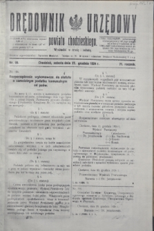 Orędownik Urzędowy powiatu chodzieskiego. R.71, nr 99 (27 grudnia 1924)