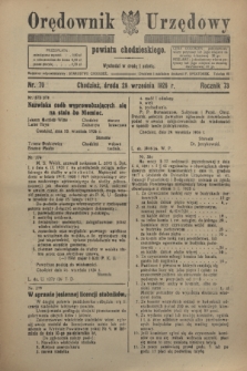 Orędownik Urzędowy powiatu chodzieskiego. R.73, nr 70 (29 września 1926)