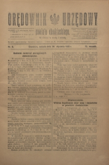 Orędownik Urzędowy powiatu chodzieskiego. R.72, nr 6 (24 stycznia 1925)