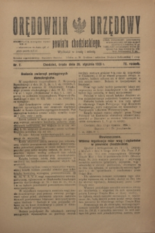Orędownik Urzędowy powiatu chodzieskiego. R.72, nr 7 (28 stycznia 1925)
