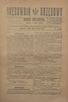 Orędownik Urzędowy powiatu chodzieskiego. R.72, nr 17 (4 marca 1925)