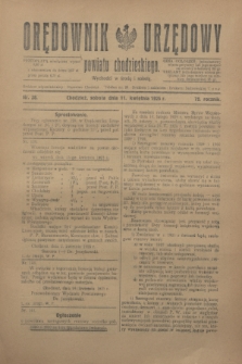 Orędownik Urzędowy powiatu chodzieskiego. R.72, nr 28 (11 kwietnia 1925)