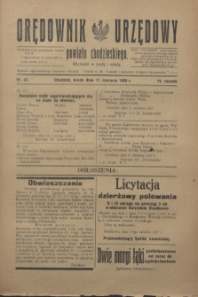 Orędownik Urzędowy powiatu chodzieskiego. R.72, nr 47 (17 czerwca 1925)