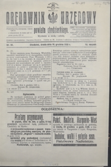 Orędownik Urzędowy powiatu chodzieskiego. R.72, nr 98 (16 grudnia 1925)