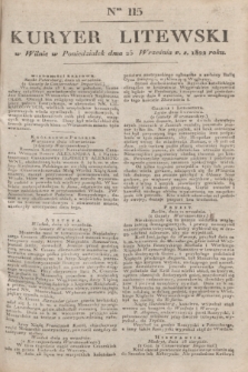 Kuryer Litewski. 1822, Ner 115 (25 września) + dod.