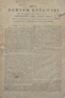 Kuryer Litewski : Za Naywyższym Dozwoleniem Imperatora JMCI Całey Rossyi. 1801, Nro 1 (2 stycznia)