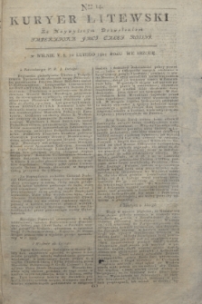 Kuryer Litewski : Za Naywyższym Dozwoleniem Imperatora JMCI Całey Rossyi. 1801, Nro 14 (20 lutego)