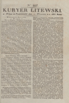 Kuryer Litewski. 1833, Ner 107 (11 września) + dod.