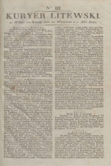 Kuryer Litewski. 1833, Ner 111 (20 września) + dod.