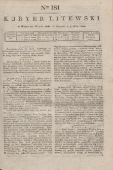 Kuryer Litewski. 1819, Ner 181 (12 sierpnia) + dod.