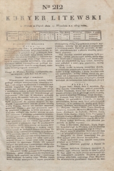 Kuryer Litewski. 1819, Ner 212 (19 września) + dod.