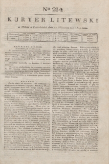 Kuryer Litewski. 1819, Ner 214 (22 września) + dod.