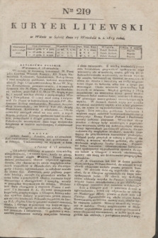 Kuryer Litewski. 1819, Ner 219 (27 września) + dod.