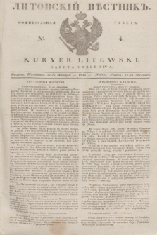 Litovskìj Věstnik'' : officìal'naâ gazeta = Kuryer Litewski : gazeta urzędowa. 1835, № 4 (11 stycznia)