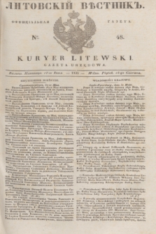 Litovskìj Věstnik'' : officìal'naâ gazeta = Kuryer Litewski : gazeta urzędowa. 1835, № 48 (14 czerwca)