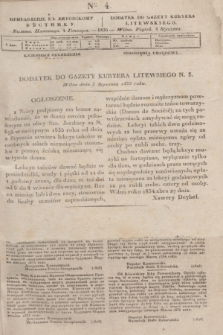 Pribavlenìe k˝ Litovskomu Věstniku = Dodatek do Gazety Kuryera Litewskiego. 1835, Ner 4 (4 stycznia)
