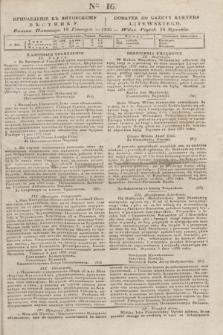 Pribavlenìe k˝ Litovskomu Věstniku = Dodatek do Gazety Kuryera Litewskiego. 1835, Ner 16 (18 stycznia)
