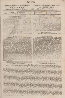 Pribavlenìe k˝ Litovskomu Věstniku = Dodatek do Gazety Kuryera Litewskiego. 1835, Ner 33 (8 lutego)