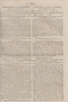 Pribavlenìe k˝ Litovskomu Věstniku = Dodatek do Gazety Kuryera Litewskiego. 1835, Ner 200 (30 sierpnia)