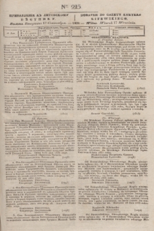 Pribavlenìe k˝ Litovskomu Věstniku = Dodatek do Gazety Kuryera Litewskiego. 1835, Ner 215 (17 września)