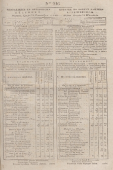 Pribavlenìe k˝ Litovskomu Věstniku = Dodatek do Gazety Kuryera Litewskiego. 1835, Ner 216 (18 września)