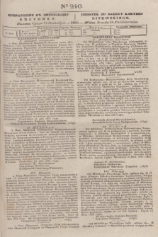 Pribavlenìe k˝ Litovskomu Věstniku = Dodatek do Gazety Kuryera Litewskiego. 1835, Ner 240 (16 października)