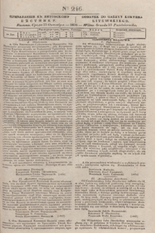 Pribavlenìe k˝ Litovskomu Věstniku = Dodatek do Gazety Kuryera Litewskiego. 1835, Ner 246 (23 października)