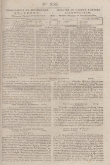Pribavlenìe k˝ Litovskomu Věstniku = Dodatek do Gazety Kuryera Litewskiego. 1835, Ner 252 (30 października)