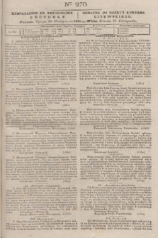 Pribavlenìe k˝ Litovskomu Věstniku = Dodatek do Gazety Kuryera Litewskiego. 1835, Ner 270 (20 listopada)