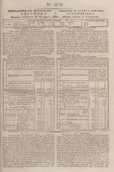 Pribavlenìe k˝ Litovskomu Věstniku = Dodatek do Gazety Kuryera Litewskiego. 1835, Ner 279 (30 listopada)