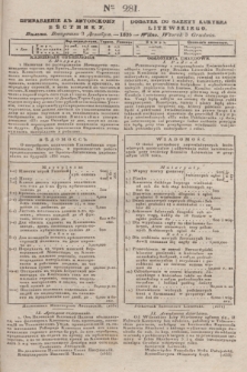 Pribavlenìe k˝ Litovskomu Věstniku = Dodatek do Gazety Kuryera Litewskiego. 1835, Ner 281 (3 grudnia)