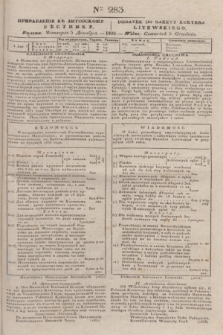 Pribavlenìe k˝ Litovskomu Věstniku = Dodatek do Gazety Kuryera Litewskiego. 1835, Ner 283 (5 grudnia)