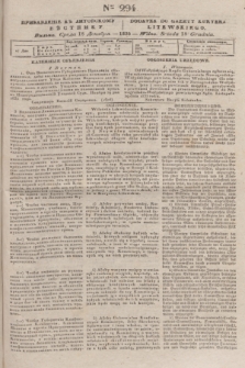 Pribavlenìe k˝ Litovskomu Věstniku = Dodatek do Gazety Kuryera Litewskiego. 1835, Ner 294 (18 grudnia)