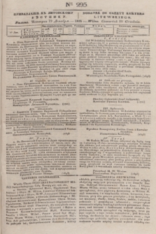 Pribavlenìe k˝ Litovskomu Věstniku = Dodatek do Gazety Kuryera Litewskiego. 1835, Ner 295 (19 grudnia)