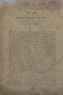 Wyjątek z Kuryera Litewskiego. 1809, Nro 36 (5 maja)