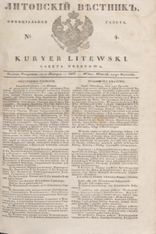 Litovskìj Věstnik'' : officìal'naâ gazeta = Kuryer Litewski : gazeta urzędowa. 1837, № 4 (12 stycznia)