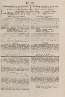 Pribavlenìe k˝ Litovskomu Věstniku = Dodatek do Gazety Kuryera Litewskiego. 1837, Ner 183 (11 sierpnia)