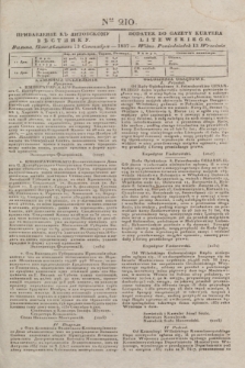 Pribavlenìe k˝ Litovskomu Věstniku = Dodatek do Gazety Kuryera Litewskiego. 1837, Ner 210 (13 września)