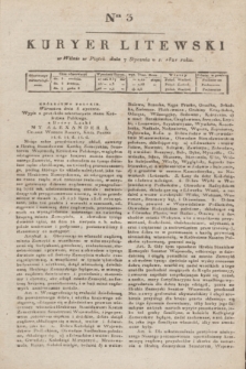 Kuryer Litewski. 1821, Ner 3 (7 stycznia) + dod.